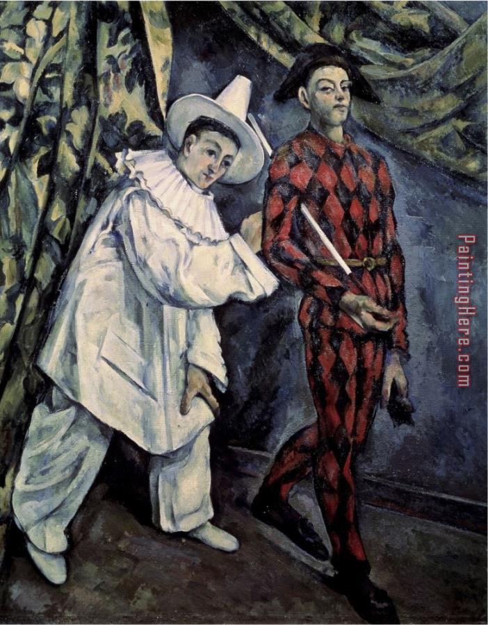 Paul Cezanne Pierrot And Harlequin